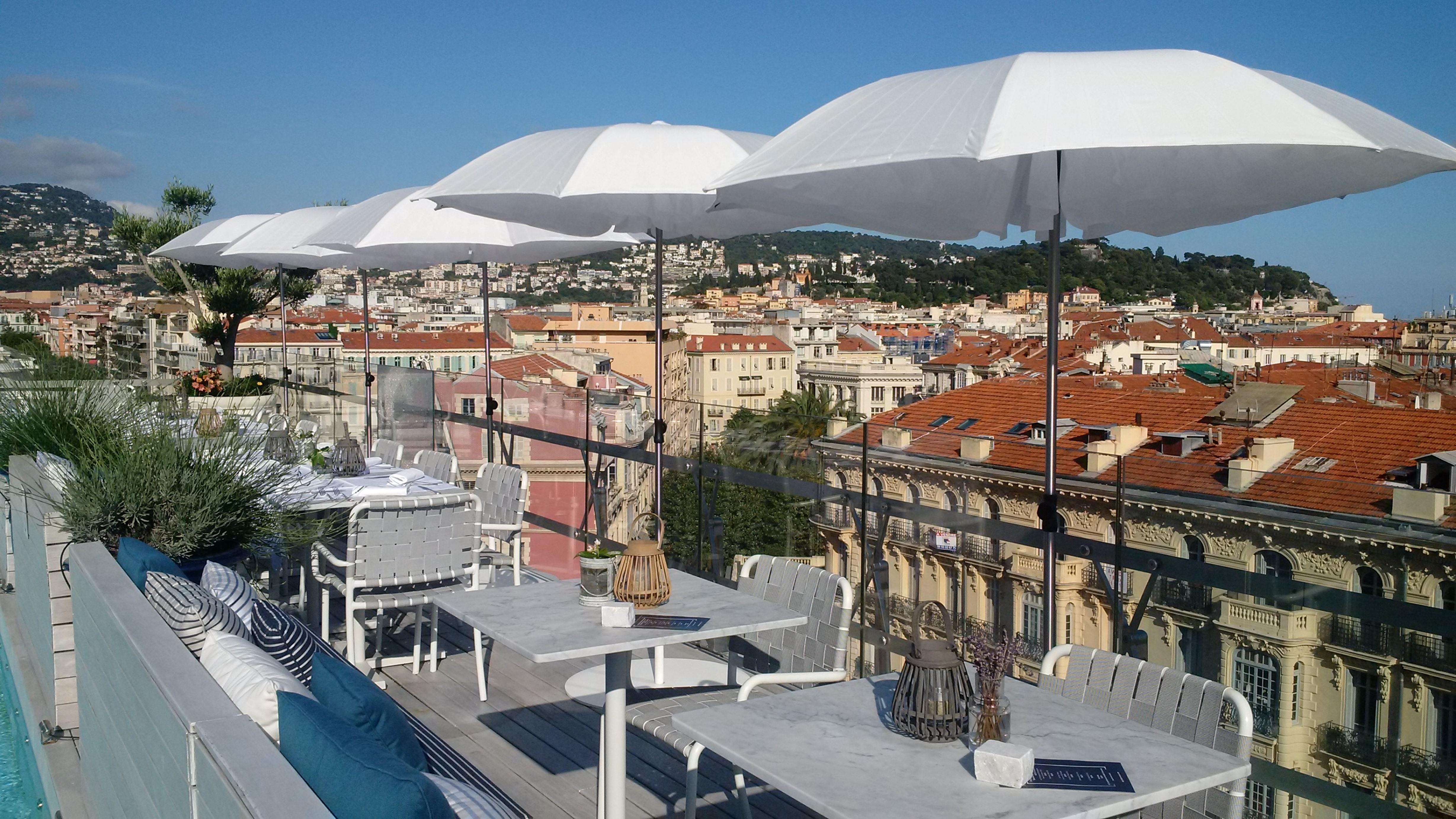 Boscolo Nice Hotel & Spa Kültér fotó The terrace of the restaurant